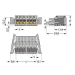 Zásuvkový konektor na kabel WAGO 2231-122/037-000, 126.70 mm, pólů 22, rozteč 5 mm, 10 ks