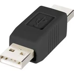 USB adaptér Renkforce 1x USB 2.0 zástrčka ⇔ 1x USB 2.0 zástrčka, černá, pozlacený