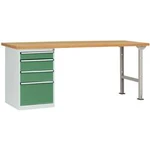 Dílenském COMBI model 5 s masivní deskou, Šxhxv = 1500 x 700 x 840 mm Manuflex WC5109.6011 WC5109.6011