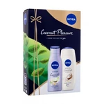 Nivea Coconut Pleasure darčeková kazeta sprchovací krém 250 ml + telové mlieko Coconut & Monoi Oil 200 ml pre ženy