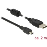 Delock #####USB-Kabel USB 2.0 #####USB-A Stecker, #####USB-Mini-B Stecker 1.00 m čierna s feritovým jadrom