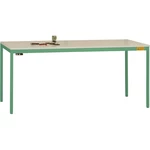 Manuflex LD1918.6011 ESD pracovný stôl UNIDESK s melamínovou doskou, rám Reseda green RAL 6011, š xhxv = 1600 x 800 x 72