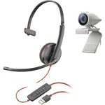 Polycom 2200-87120-025 náhlavná sada mono jack 3,5 mm, s USB káblový na ušiach čierna