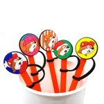 1PCS PVC Straw Charms Texas Style Fashion Straw Toppers Splash Proof Drinking Reusable Straw Cover Fit Glass Cup Straw Cap Gift