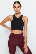 Trendyol Black Padded/Shapering Bedframe Sports Bra with Stitching and Reflective Print Detail