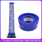 Pre Filter + HEPA Post-Filter kit for Dyson V7 V8 Vacuum Replacement Pre-Filter and Post- Filter Accessories