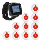 Wireless Restaurant Pager Waiter Calling System 1pc Watch Receiver 10pcs Button Hookah Customer Bell
