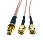 RG316 SMA Female Buklhead Jack to Y Type 2 x SMA male RF Coax Extension Cable Pigtail Coaxial
