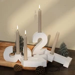 Geometric Number Canlde Holder Silicone Mold DIY Candlestick Crafts Making Plaster Resin Casting Molds Home Festival Ornament