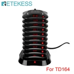 Retekess 10 Pcs Coaster Pager Receivers + 1 Charging Base For TD164 Wireless Calling System For Restaurant Cafe Shop Clinic