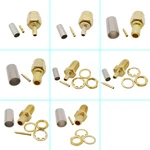 5Pcs SMA Male Female Plug / RP RF Coaxial Coax Connector Straight Gold-Plated Adapter Crimp For RG316 RG174 RG58 LMR195 LMR200