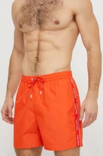 Plavkové šortky Calvin Klein oranžová barva, KM0KM00955