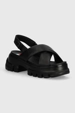 Sandále Tommy Jeans TJW CHUNKY CITY SANDAL dámske, čierna farba, na platforme, EN0EN02525
