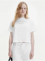 Bílé dámské tričko Calvin Klein Jeans - Dámské