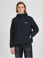 Calvin Klein Jeans Čierna pánska vzorovaná ľahká bunda s kapucou Calvin Klein