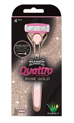 Wilkinson Sword Quattro Rose Gold holiaci strojček pre ženy+ náhradná hlavica