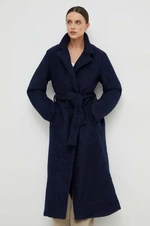 Kabát Answear Lab dámský, tmavomodrá barva, přechodný, bez zapínání