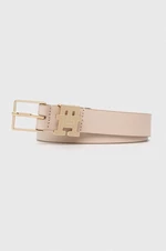 Kožený pásek Tommy Hilfiger dámský, béžová barva, AW0AW15763