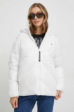 Péřová bunda Tommy Hilfiger dámská, bílá barva, zimní