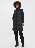 Black long quilted vest VERO MODA Uppsala - Women