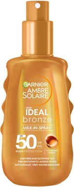 Garnier Ambre Solaire Ideal bronze opaľovacie telové mlieko v spreji SPF 50, 150 ml