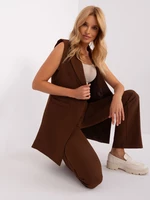 Dark brown, elegant women's set with vest