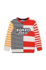 Detský bavlnený sveter Kenzo Kids červená farba, tenký