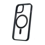 Silikonové TPU pouzdro Satin Clear Mag pro Apple iPhone 14 Pro, černá