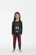 Kids' pajamas Tess, long sleeves, long legs - green/print