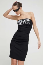 Sukňa Moschino Jeans čierna farba, mini, puzdrová