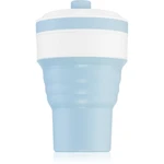 KidPro Collapsible Mug hrnek s brčkem Blue 350 ml