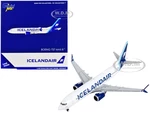 Boeing 737 MAX 8 Commercial Aircraft "Icelandair" White with Blue Tail 1/400 Diecast Model Airplane by GeminiJets