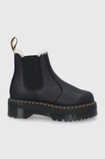 Kožené kotníkové boty Dr. Martens 2976 Quad Fl dámské, černá barva, na platformě, zateplené, 25635001