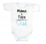 Body krátký rukáv s vtipným textem Baby Nellys, Máma+Táta, kluk, vel. 86 (12-18m)