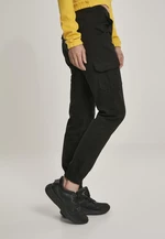 Women's high-waisted cargo pants black