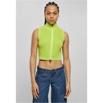 Women's short knitted vest frozen yellow