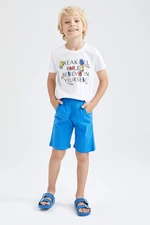 DEFACTO Boys Crew Neck Printed Short Sleeve T-Shirt Shorts Set