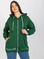 Dark green plua-zip hoodie