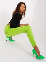 Basic lime sweatpants with an elastic waistband