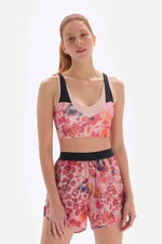 Dagi Patterned Pink Women's Cross-back Sports Bra.