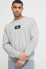 Bavlnená mikina Calvin Klein Underwear šedá farba, s potlačou, 000NM2415E