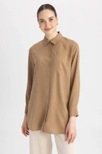 DEFACTO Relax Fit Linen Blend Long Sleeve Tunic