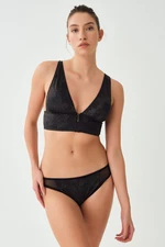 Dagi Women's Black Zippered Triangle Bikini Set