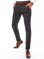 Dark Grey Checkered Men's Chino Trousers Dstreet