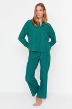 Trendyol pyžamová súprava - Zelená - Jednofarebná