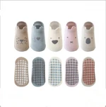 3Pairs Children's floor socks 2021 summer new combed cotton baby non-slip toddler cartoon socks