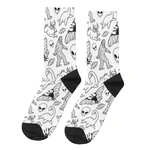 Cryptid Pattern Funny Men's Socks Retro Alien Street Style Seamless Crew Sock Gift Pattern Printed