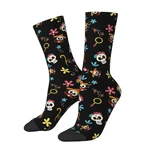 Vintage Original Dia De Los Muertos Men's Socks Sugar Skull Unisex Hip Hop Pattern Printed Funny Crew Sock Gift