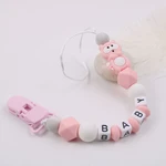 Personalized Name Silicone Pacifier Clip Chain Raccoon Teether Anti Drop Dummy Holder Pacifier Clips Baby Gift