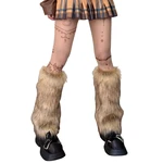Women Faux Fur Leg Warmers Winter Warm Fuzzy Leg Warmer Boot Cuff Cover for Party Costumes Furry Boot Cover